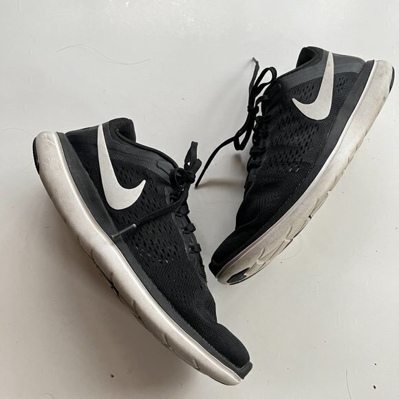Nike Flex 2016‎ Lace Up 830751 001 Running Shoes Black Womens Size 8 Athletic - Picture 8 of 9